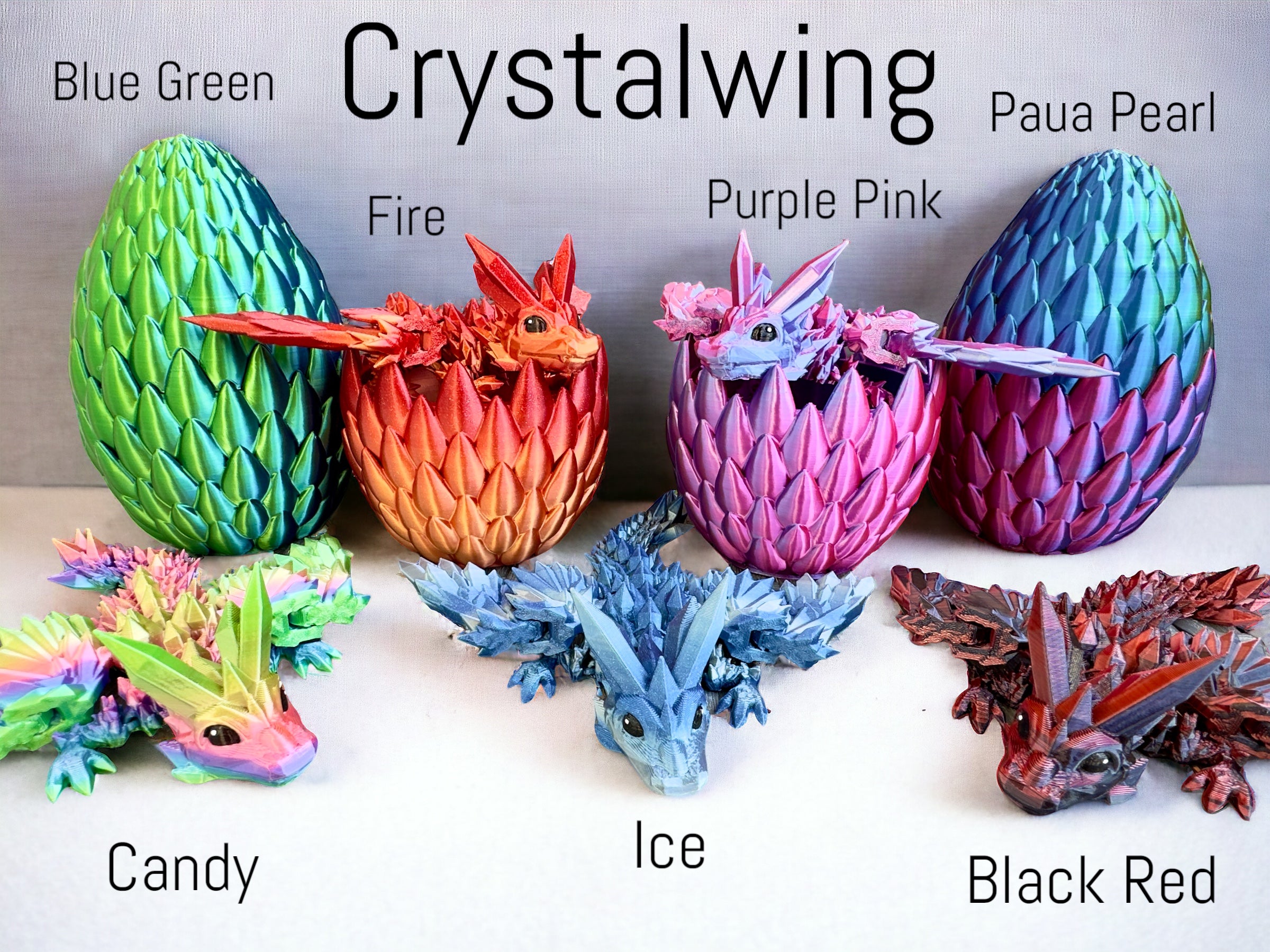 3d Printed Crystalwing Dragon Egg Fidget Toy, Cinderwing Dragon Egg