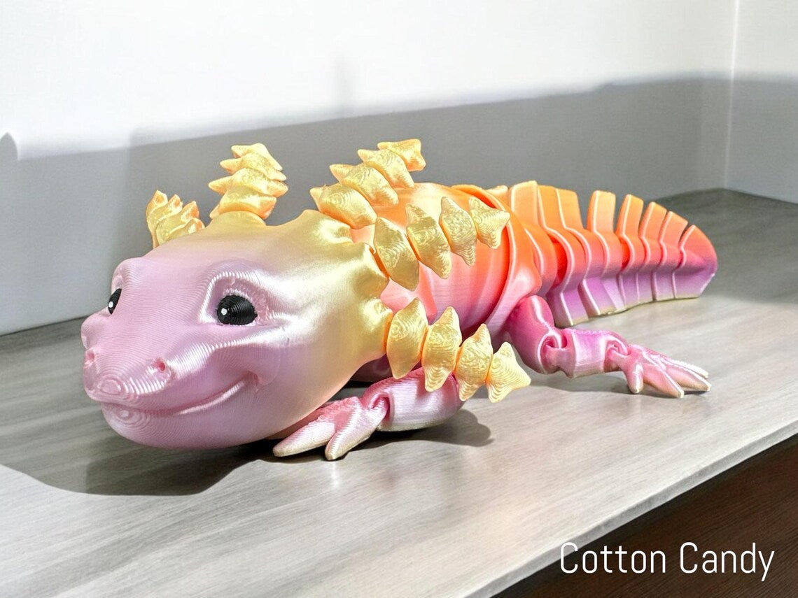Cute 3d Printed Axolotl Fidget, Articulated Fidget Toy, Sensory Toy, 3d Axolotl Desk Toy, Colorful Axolotl, Fidget Toy, ASMR, Autism