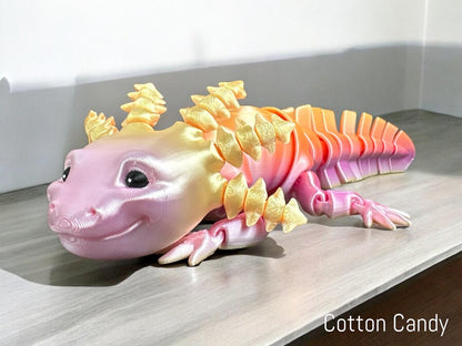 Cute 3d Printed Axolotl Fidget, Articulated Fidget Toy, Sensory Toy, 3d Axolotl Desk Toy, Colorful Axolotl, Fidget Toy, ASMR, Autism