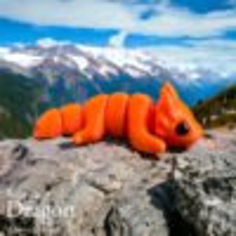 3D Printed Dragon, Articulated Baby Dragon | Zou Animal | 3D Printed, Articulated Dragon Toy, Flexible Dragon 3D Printed Toys Gift