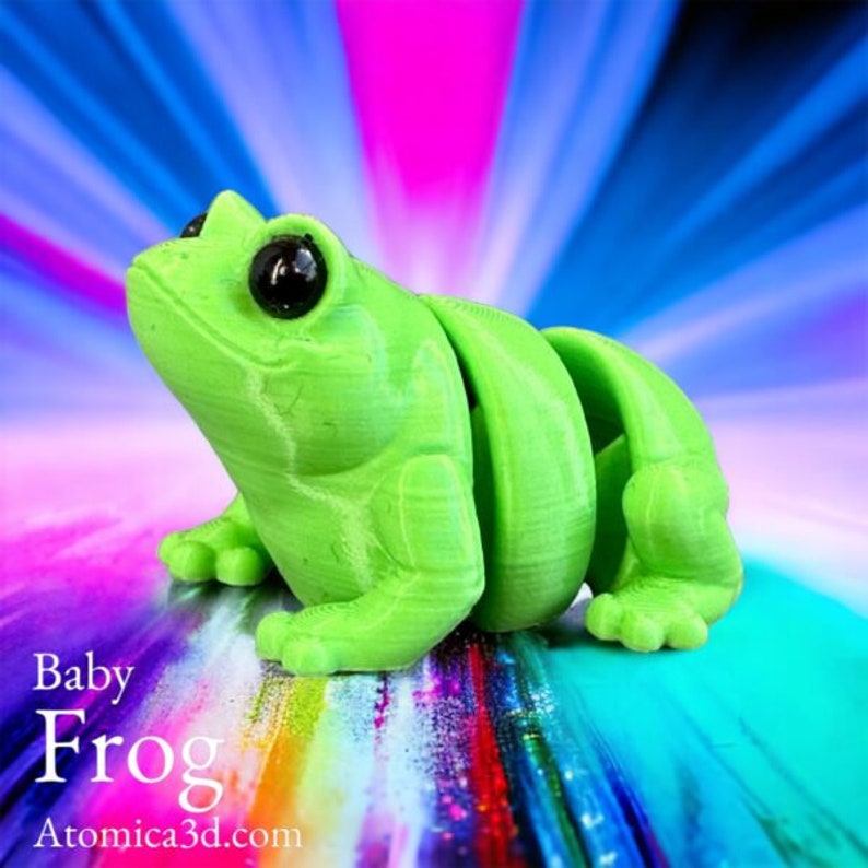 3D Printed Baby Frog, Articulated Baby Frog | Zou Animal | 3D Printed, Flexi Frog 3D Model, Trendy Desktop Toy for Kids, Frog Lover Gift