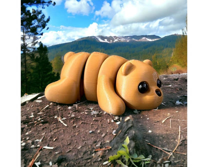 Baby Bear Ornament, Flexi Baby Bear | Zou3d Animal | 3D Printed, 3D Printed Bear Decor, Teddy Bear 3d Printed Toy, Unique Baby Gift