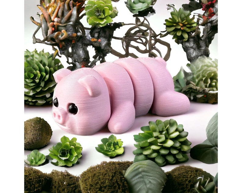 3D Printed Pig Ornament, Flexi Baby Pig | Zou Animal | 3D Printed, Flexi Baby Pig, 3d Printed Animals, 3d Pig Model, Baby Farm Animals