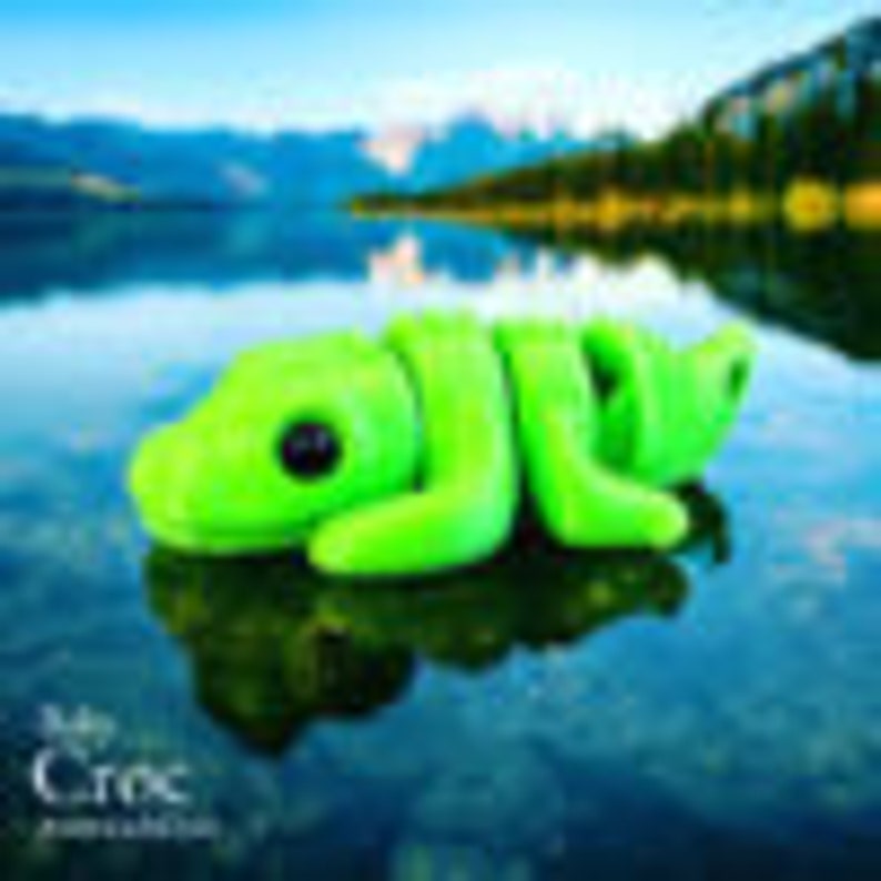 3D Printed Croc Articulated Toy, Articulated Baby Croc | Zou Animal | 3D Printed, 3d Alligator Toy, Flexi Crocodile Desktop Toy