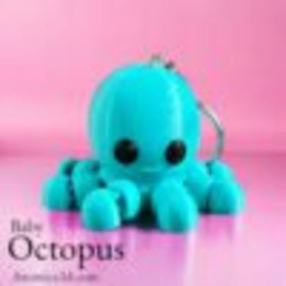3D Printed Octopus, Articulated Baby Octopus | Zou Animal | 3D Printed, Cute Octopus 3D Model, Desktop Toy, 3D Printed Gift