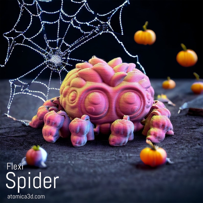 3d Printed Spider, Flexi Baby Spider | 3D Printed, Flexi Baby Spider, Marvel 3d Printed Spider, Spidey Ornament Gift