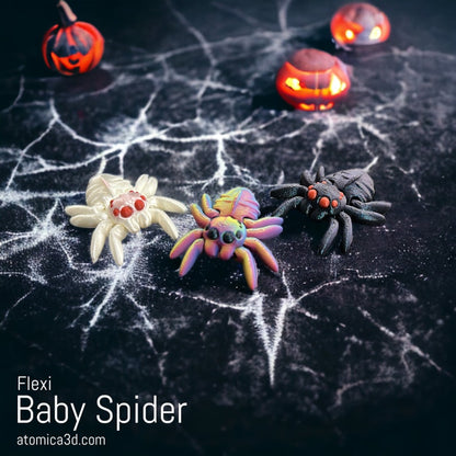 3d Printed Tiny Spider, Flexi Tiny Spiders | 3D Printed, Flexi Baby Spider, Marvel 3d Printed Spider, Spider Ornament Gift