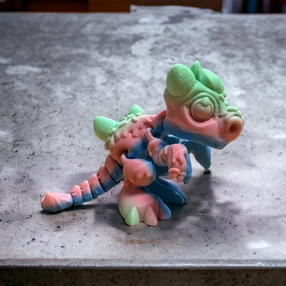 3D Printed Flexible Dragon, Articulated Dragon Toy, Flexi Fidget Dragon, 3D Printed, Baby Dragon Kids Toy, 3D Printed Toys