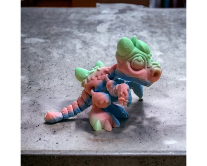 3D Printed Flexible Dragon, Articulated Dragon Toy, Flexi Fidget Dragon, 3D Printed, Baby Dragon Kids Toy, 3D Printed Toys