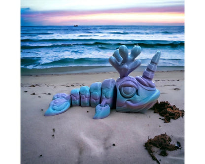 Ocean Whale Ornament, Flexi Baby Narwhal | 3D Printed, Baby Narwhal, Under the Sea 3d Printed, Mini Narwhal Figure