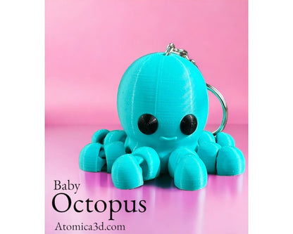 3D Printed Octopus, Articulated Baby Octopus | Zou Animal | 3D Printed, Cute Octopus 3D Model, Desktop Toy, 3D Printed Gift
