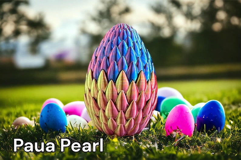 3d Printed Dragon Egg, Colorful Easter Egg Figurine Decor