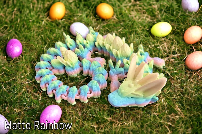 3D Printed Articulated Easter Dragon Egg Fidget Toy, Sensory Toys
