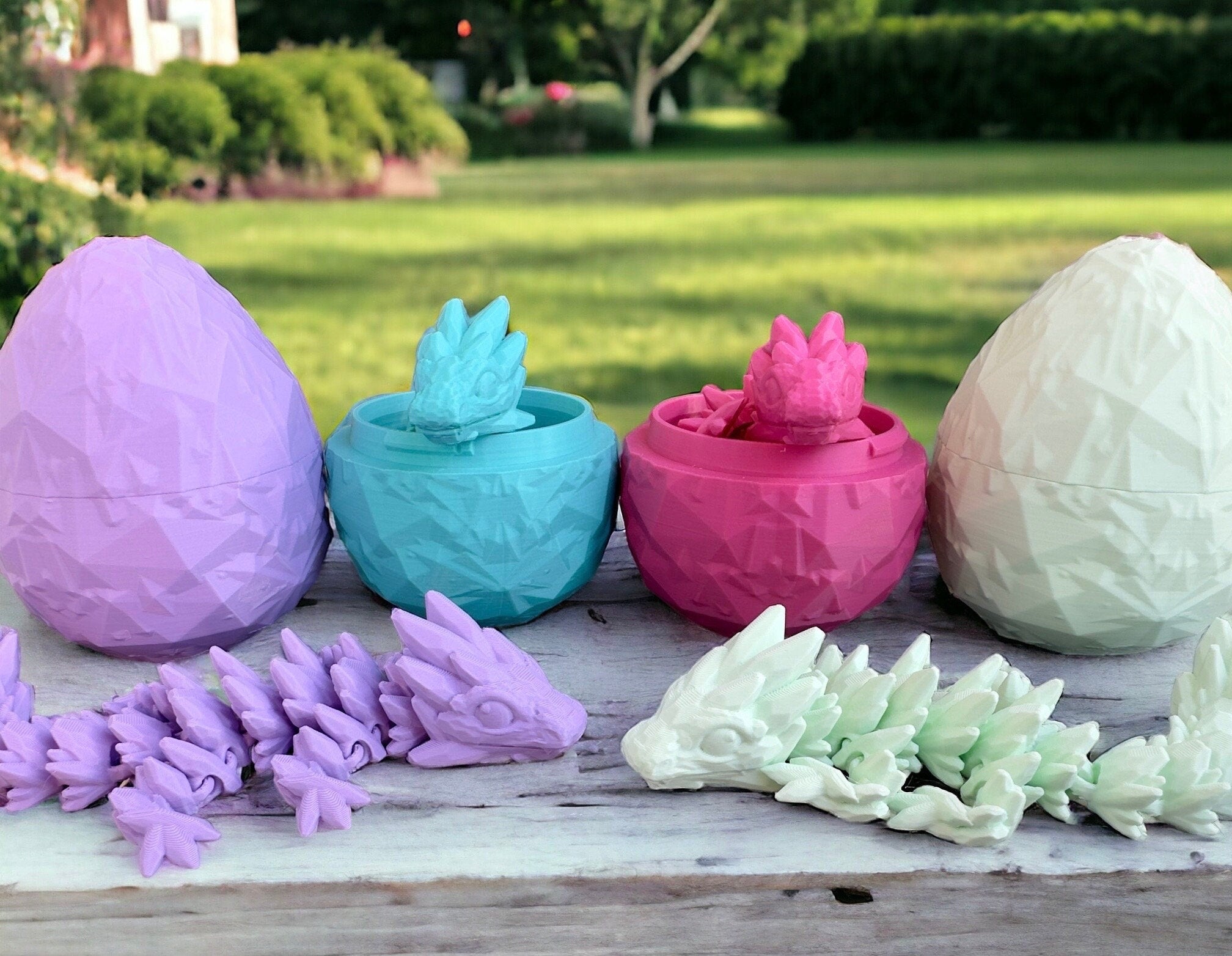 3d Printed Dragon Egg, Flexible Dragon, Colorful Dragon Fidget, 3d Printed Dragon, Articulated Dragon for Kids, Easter Gift