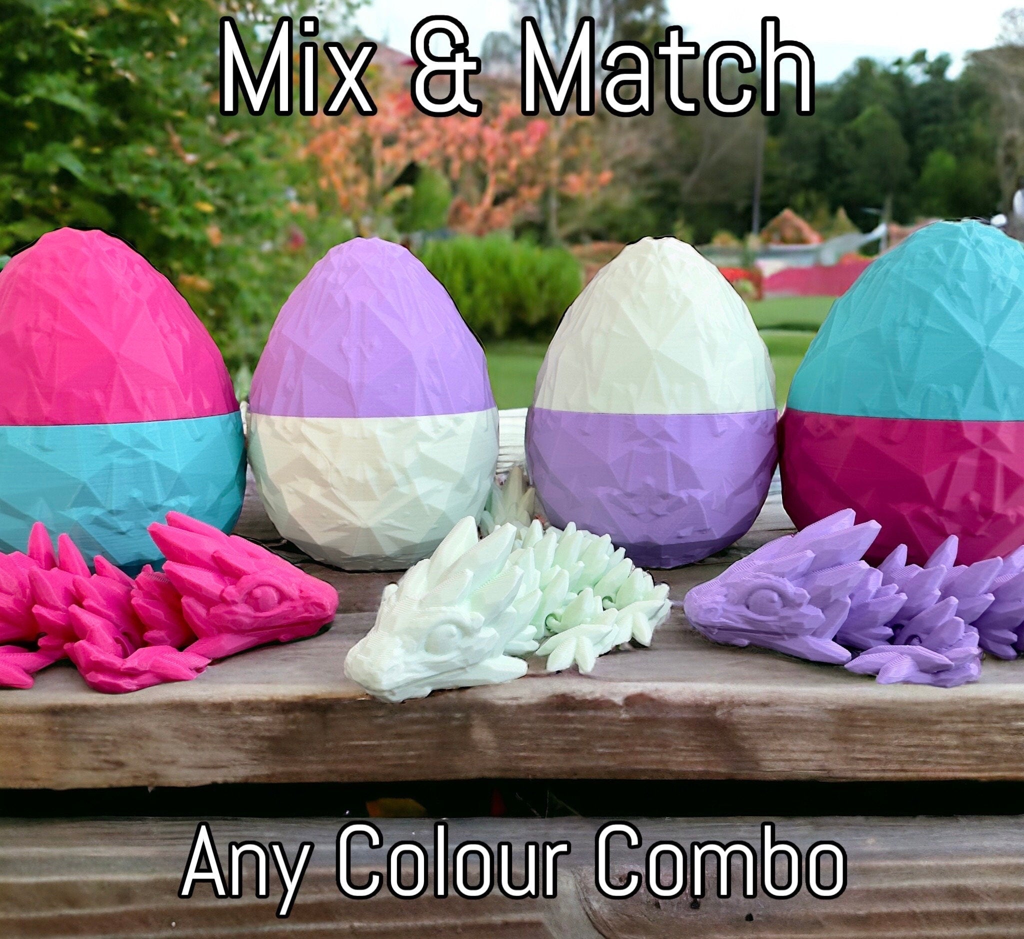 3d Printed Dragon Egg, Flexible Dragon, Colorful Dragon Fidget, 3d Printed Dragon, Articulated Dragon for Kids, Easter Gift