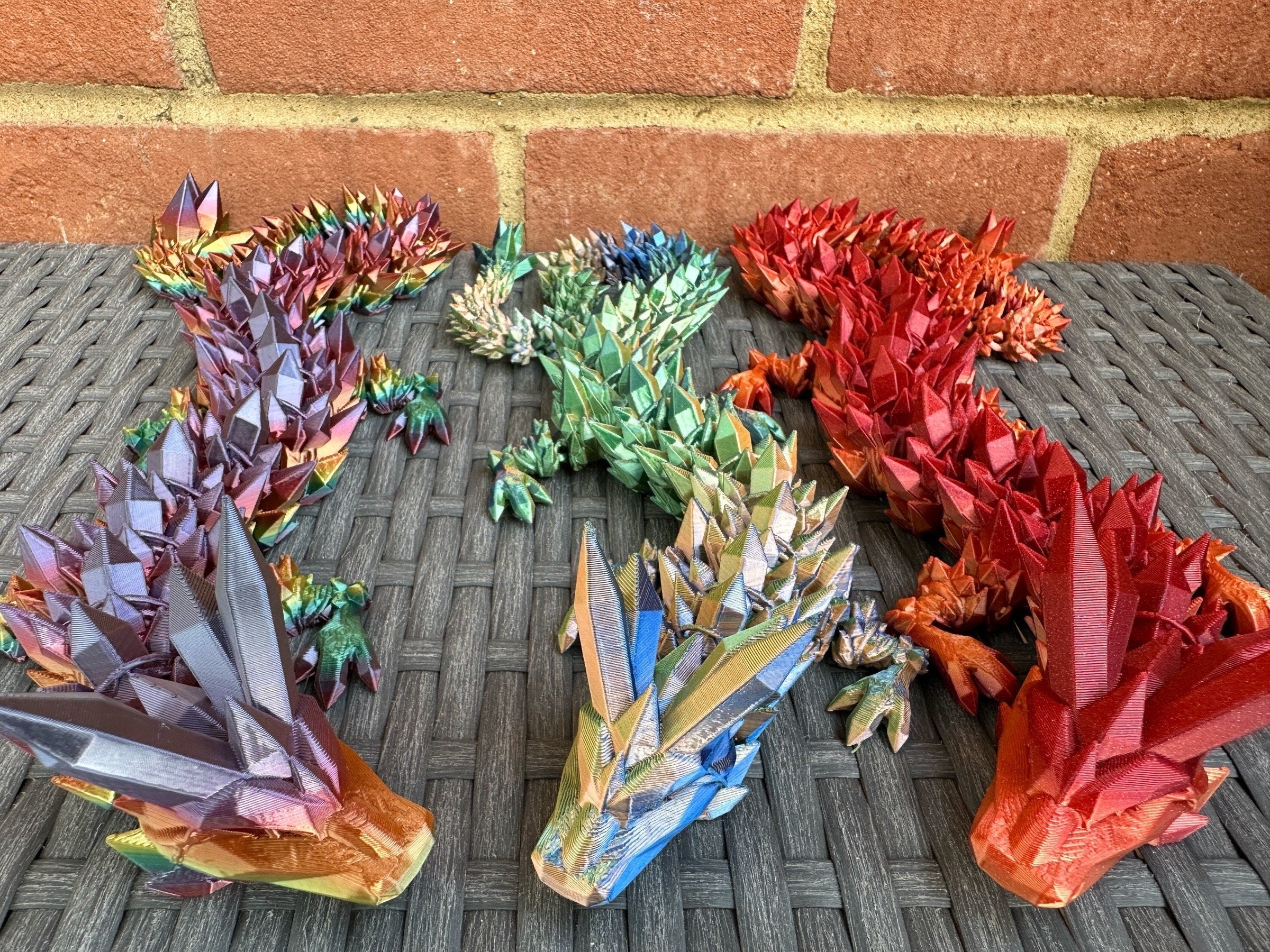 3D printed dragon, Fully Articulated Dragon, Rainbow Dragon Toy, Fidget Dragon Decor, Dragon Gift