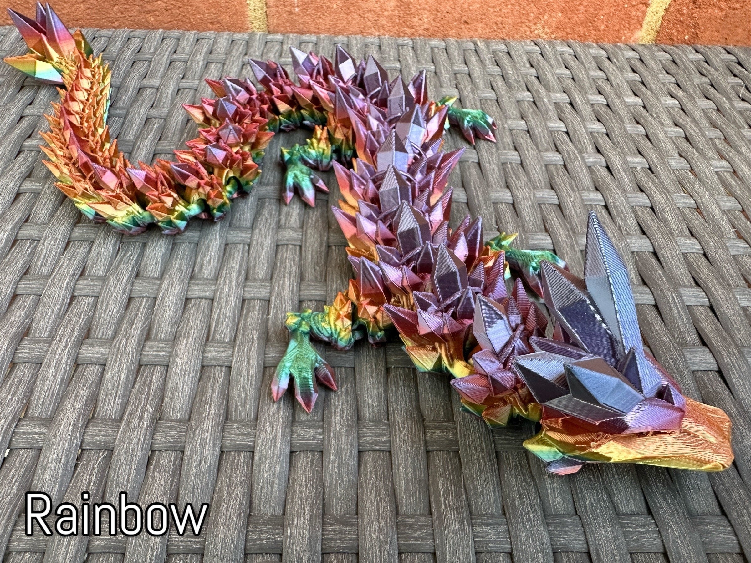 3D printed dragon, Fully Articulated Dragon, Rainbow Dragon Toy, Fidget Dragon Decor, Dragon Gift