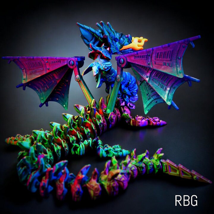 3d Printed Dragon Articulated, Mech Dragon Large 24 Inch Fidget Toy, Decorative Desk Toy, Dragon Fidget Sensory Toy
