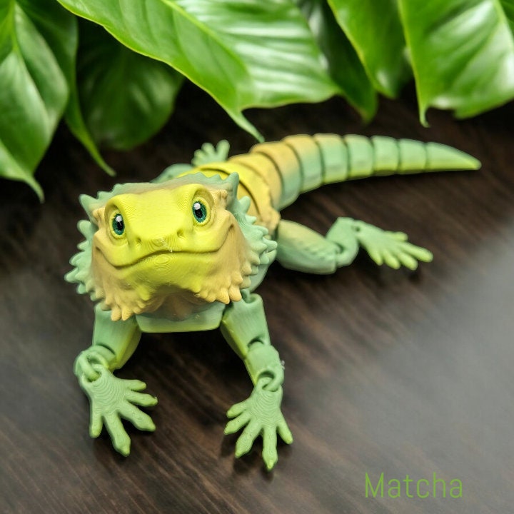 Articulated Lizard Dragon, Bearded Dragon Fidget, 3d Printed Dragon Toy, 3d Printed Fidget Flexi Dragon, 3d Printed Toys