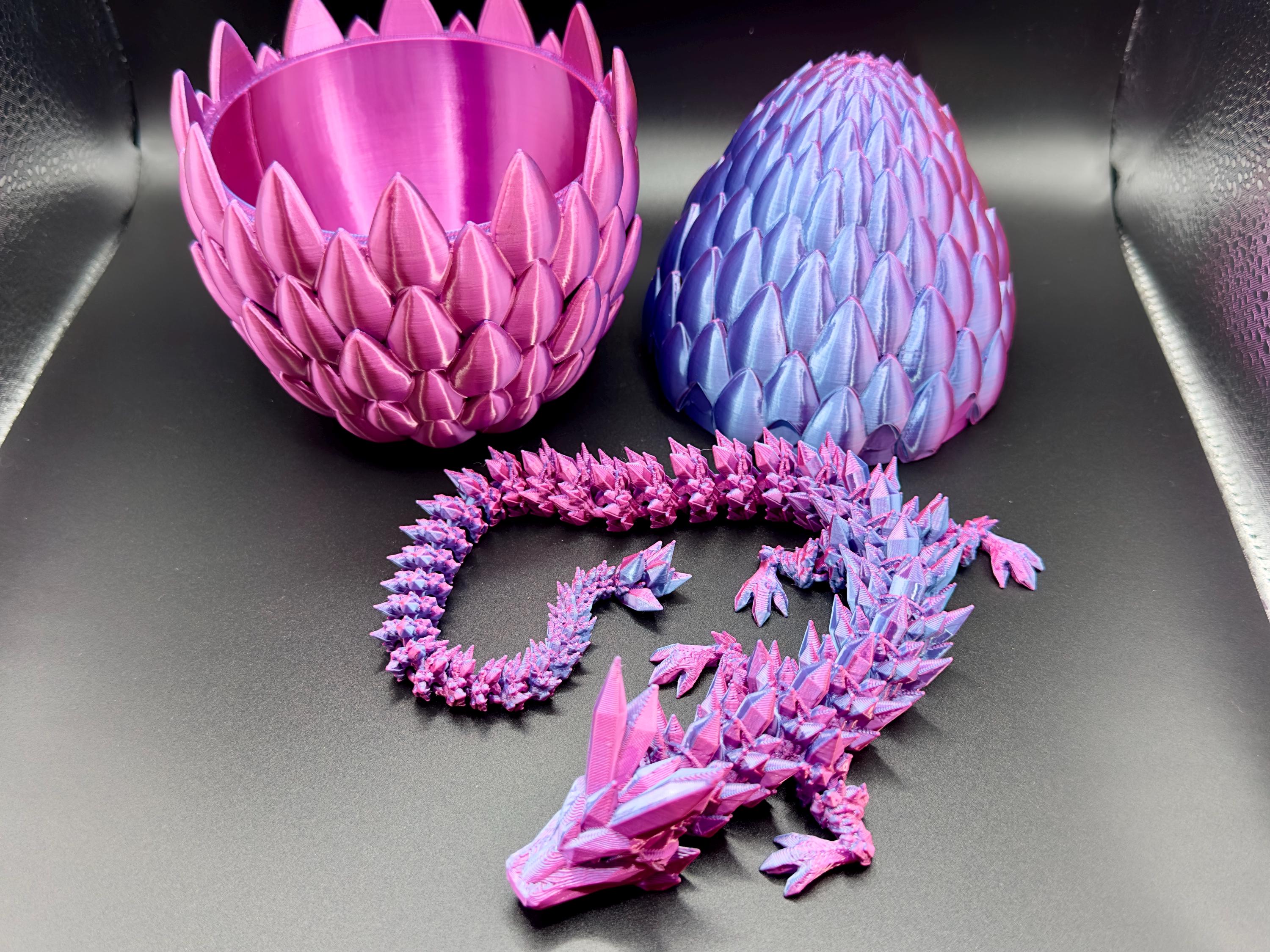 3D Printed Dragon, Dragon fidget, Dragon with Egg, Colorful Dragon, Fidget Toy, 3d Printed Kids Toy, Dragon Figurine Decor Purple Pink