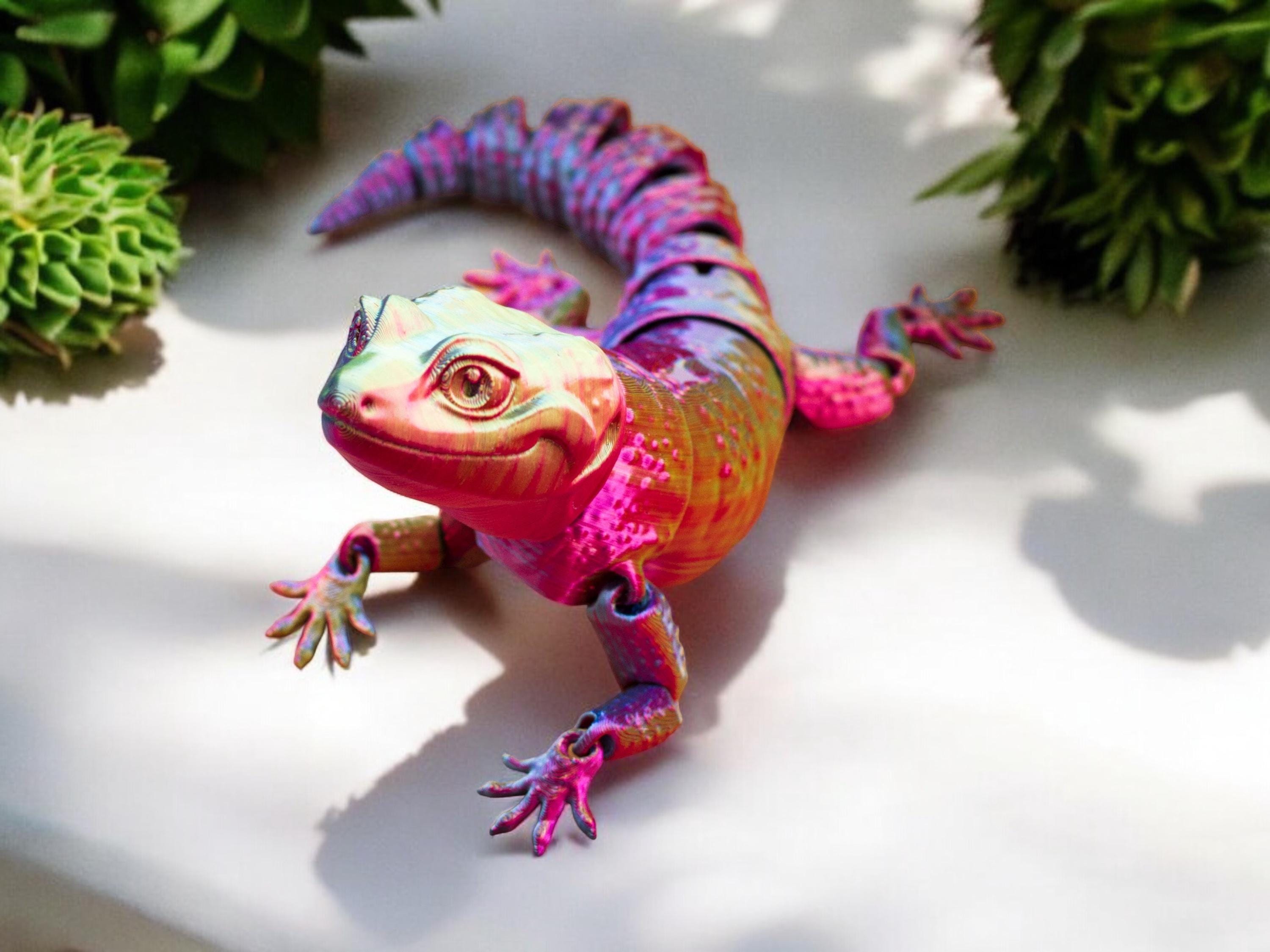 3d Printed Gecko Fidget Toy, Articulated Lizard Sensory Toy, Gecko Fidget Desk Toy, Cute 3d Printed Lizard, Flexible Fidget