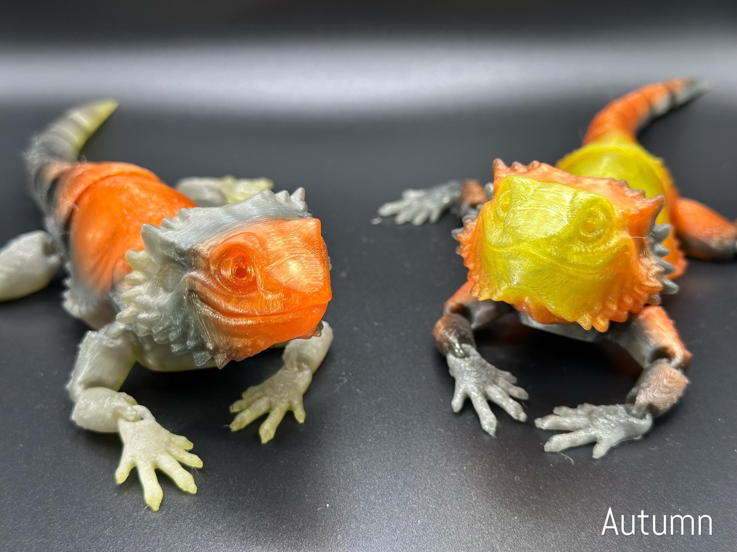Articulated Lizard Dragon, Bearded Dragon Fidget, 3d Printed Dragon Toy, 3d Printed Fidget Flexi Dragon, 3d Printed Toys