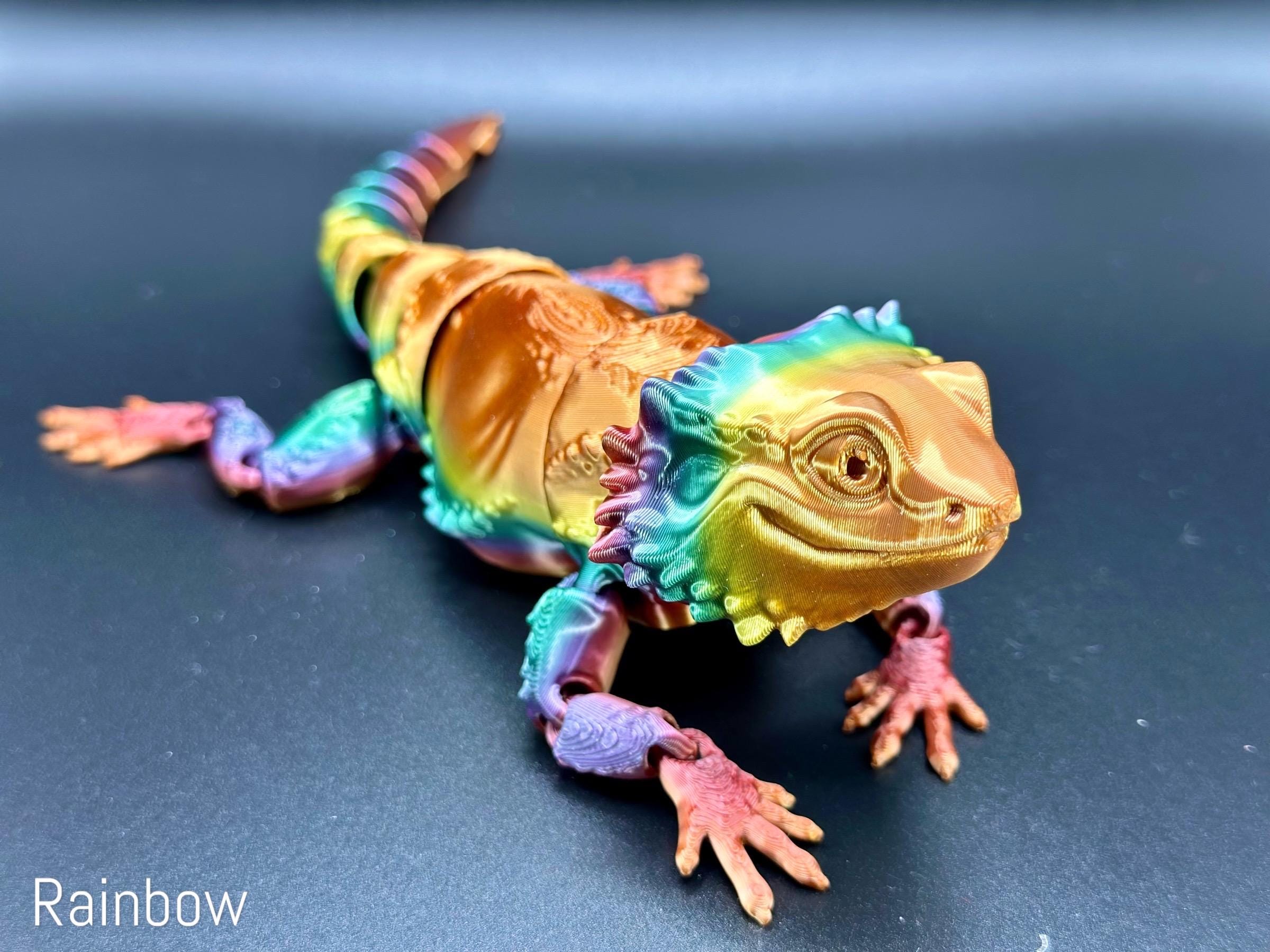 Articulated Lizard Dragon, Bearded Dragon Fidget, 3d Printed Dragon Toy, 3d Printed Fidget Flexi Dragon, 3d Printed Toys