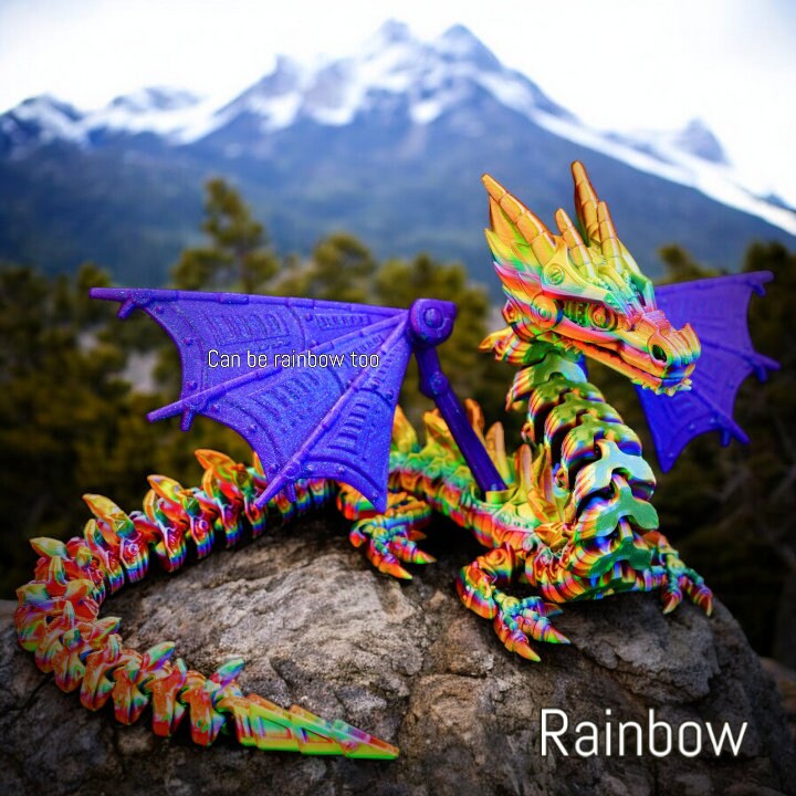 3d Printed Dragon Articulated, Mech Dragon Large 24 Inch Fidget Toy, Decorative Desk Toy, Dragon Fidget Sensory Toy