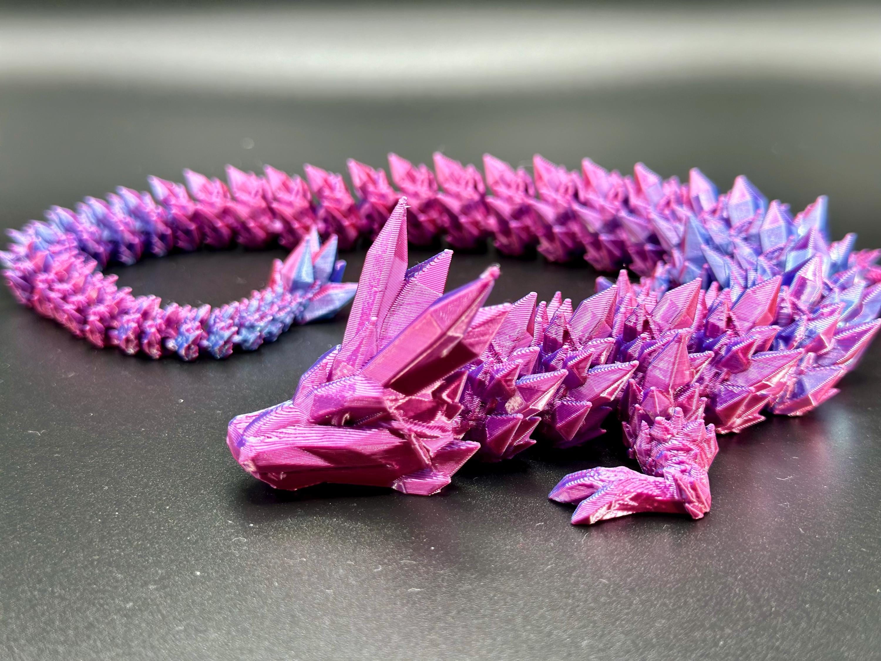 3D Printed Dragon, Dragon fidget, Dragon with Egg, Colorful Dragon, Fidget Toy, 3d Printed Kids Toy, Dragon Figurine Decor Purple Pink