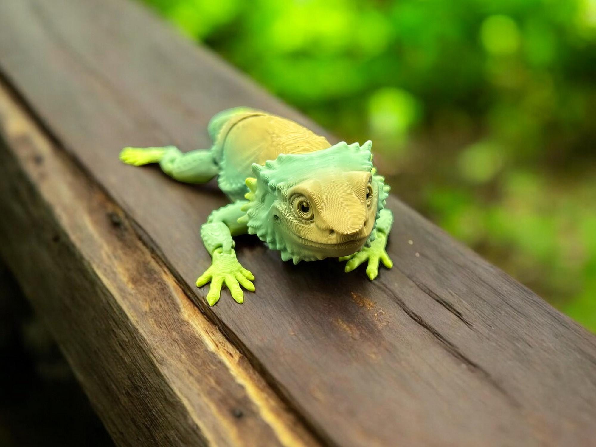3d Printed Bearded Dragon | Articulated Lizard Sensory Toy | Bearded Dragon Fidget Desk Toy | Cute 3d Printed Lizard | Flexible Fidget