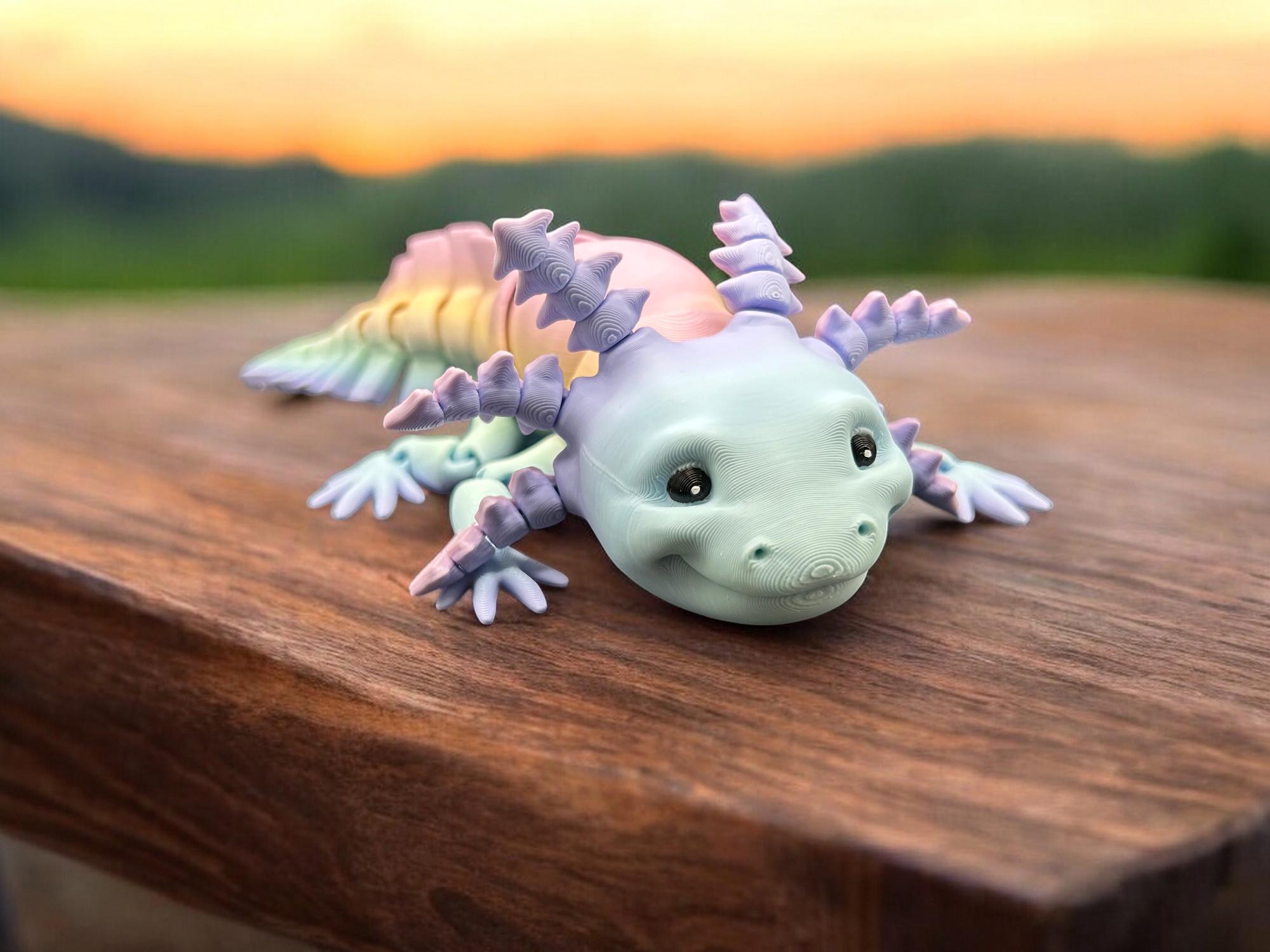 3d Printed Axolotl l Fidget Toy | Articulated Fidget Toy | Sensory Toy | 3d Axolotl Desk Toy | Colorful Axolotl | Fidget Toy | ASMR