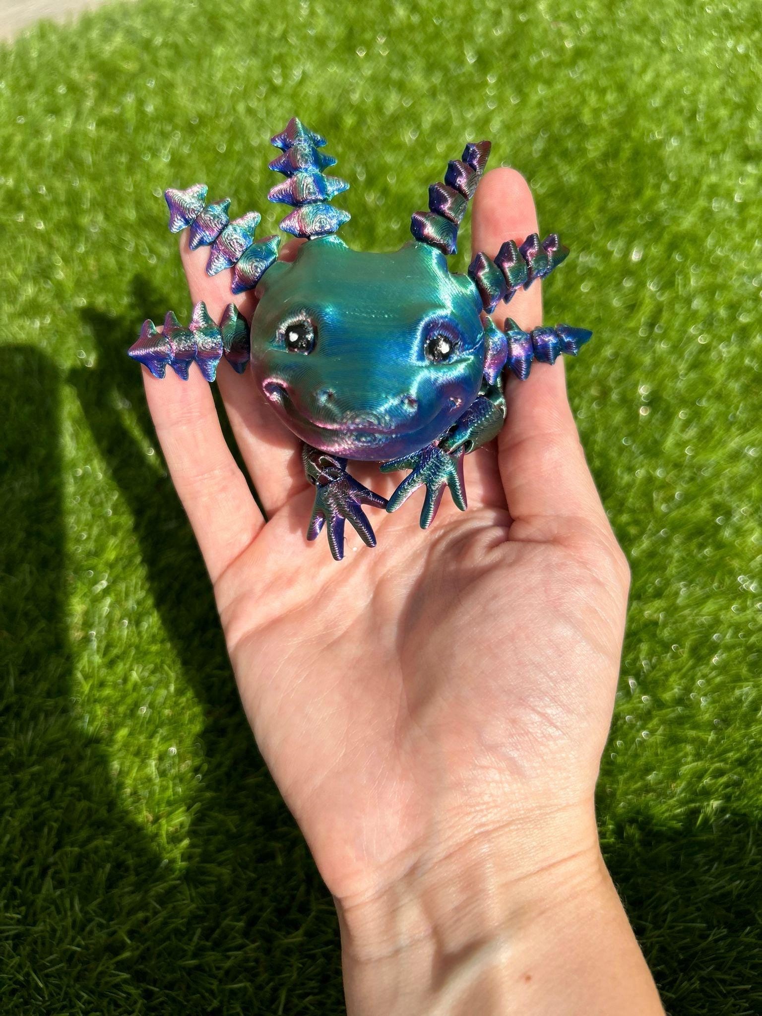 3d Printed Axolotl l Fidget Toy | Articulated Fidget Toy | Sensory Toy | 3d Axolotl Desk Toy | Colorful Axolotl | Fidget Toy | ASMR
